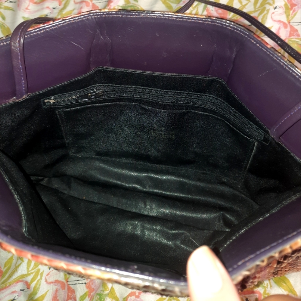 1980s Bags By Varon Vintage Multicolored Snakeskin Cocktail Clutch Handb… - Picture 5 of 10